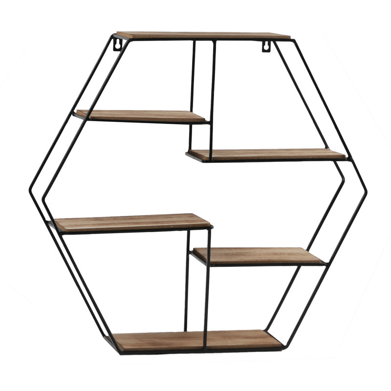 Brayden Studio Jerrie Metal Hexagon Wall Shelf & Reviews Wayfair